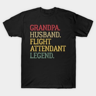 Grandpa Husband Flight Attendant Legend T-Shirt